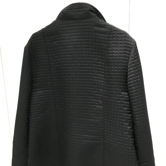 Harvé Bernard Women Quilted Coat Jacket Size XL Open Front Minimalist - Picture 4 of 7